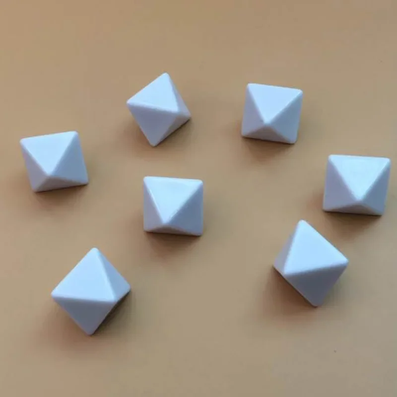 Dados em branco de 8 lados para o jogo, acessórios diy, 16mm, 10 pcs