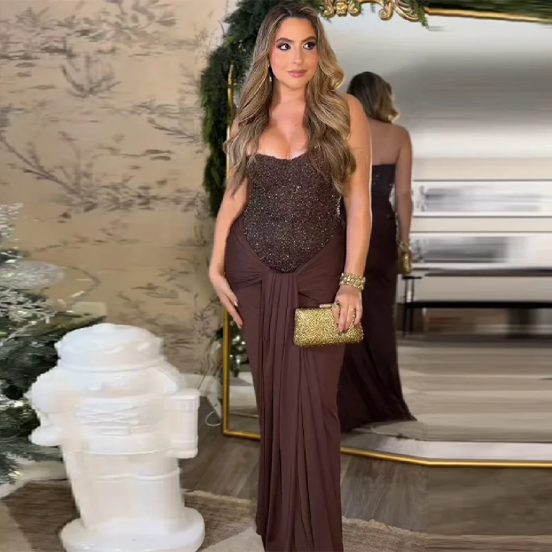 Chic Brown Backless…