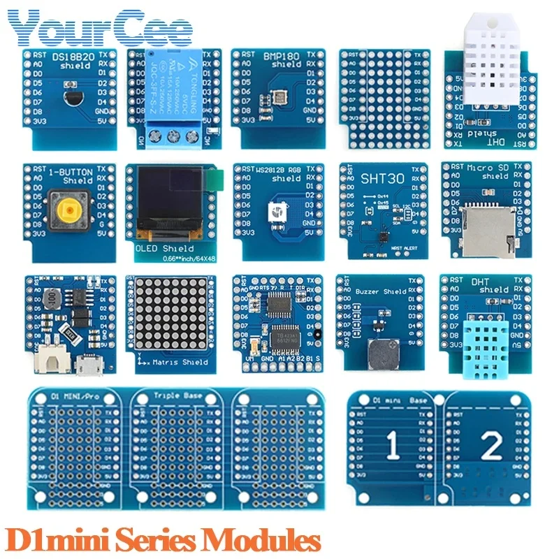 ESP8266 D1mini series expansion board module for D1 mini development board BMP180 DHT22 DHT11 OLED DHT11 Relay RGB Module