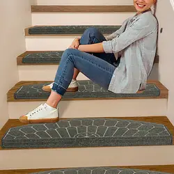 65*24cm Stair Treads Peel And Stick Pad Self-adhesive Stair Grip Strip Stairway Carpet Covers Non-Slip Carpet For Wooden Stairs