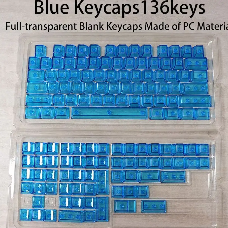 Tuning Fully Transparent PC Crystal Keycaps High Transparency Original Height Mechanical Keyboard Free Brush & Key Puller