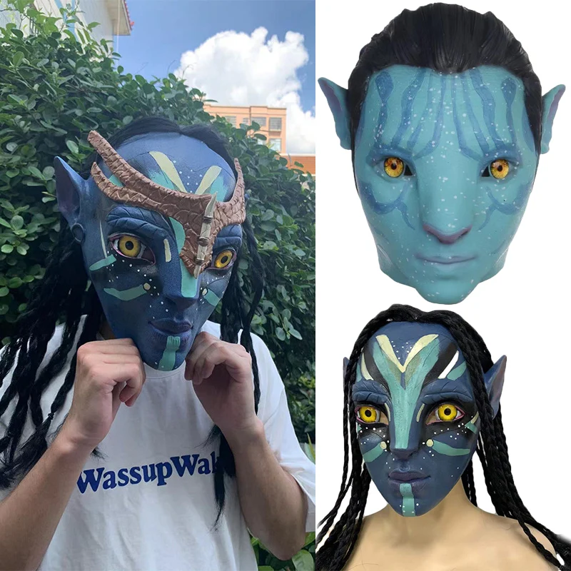 Anime Avatar Masks Jake Sully Neytiri Full Head Cosplay Mask Halloween Carnival Party Cosplay Costume Decoration Props Adults