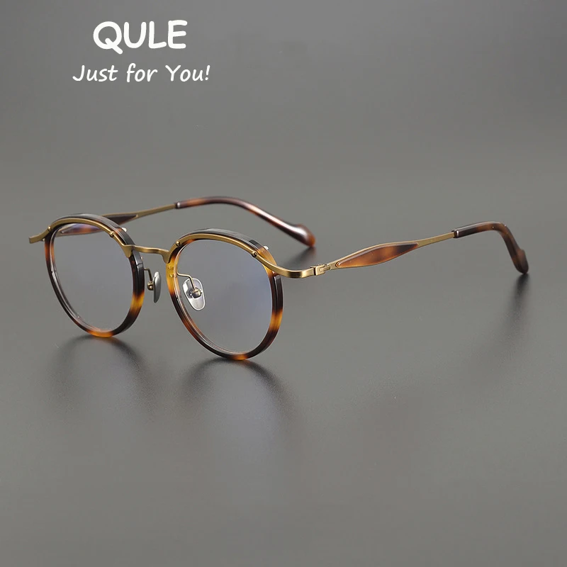 

Women's Vintage Retro Acetate Tortoise Oval Preppy Handmade Man Glasses Frame Myopia Reading Progressive Prescription Spectacle