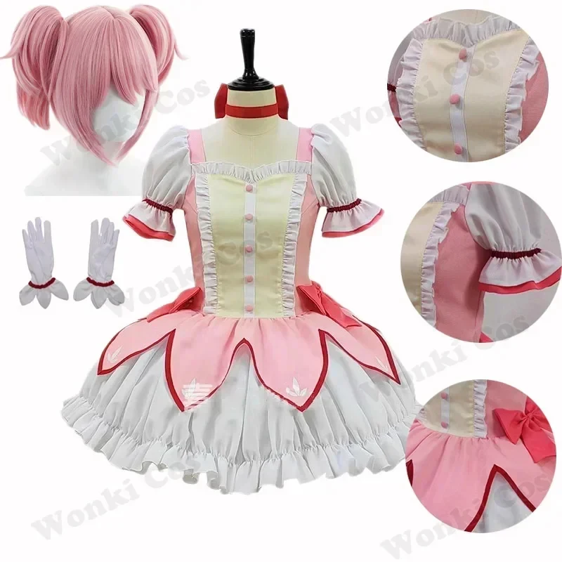 

ABC123Anime Kaname Madoka Cosplay Costume Wig Pink Hair for Women Girl Halloween Role Play Unisex Party Outfits#1#W.s,3'f.5;j.8