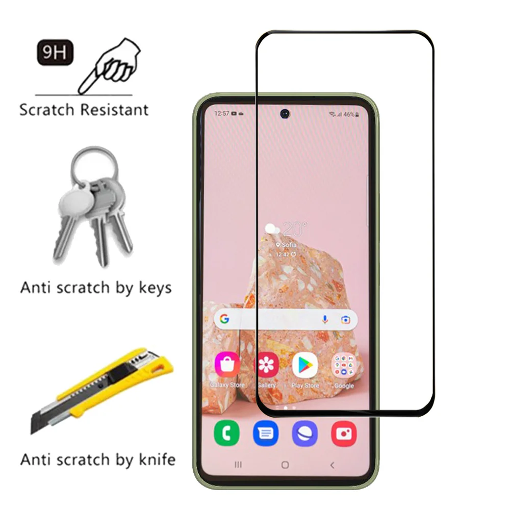 Vidrio Película De Protector Para Samsung A54 A55 A35 5G Protectores De Pantalla Galaxy A54 A34 A24 A14 A15 A25 Cristal Templado y Cámara SamsungA54