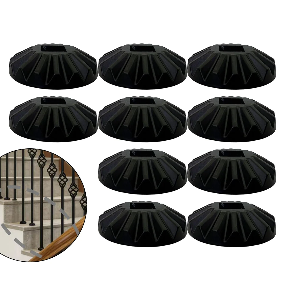 Black Aluminum Alloy Stair Posts 6pcs for Indoor Outdoor Stairs Swivel Head Sloped Angle Mounting Strong Build