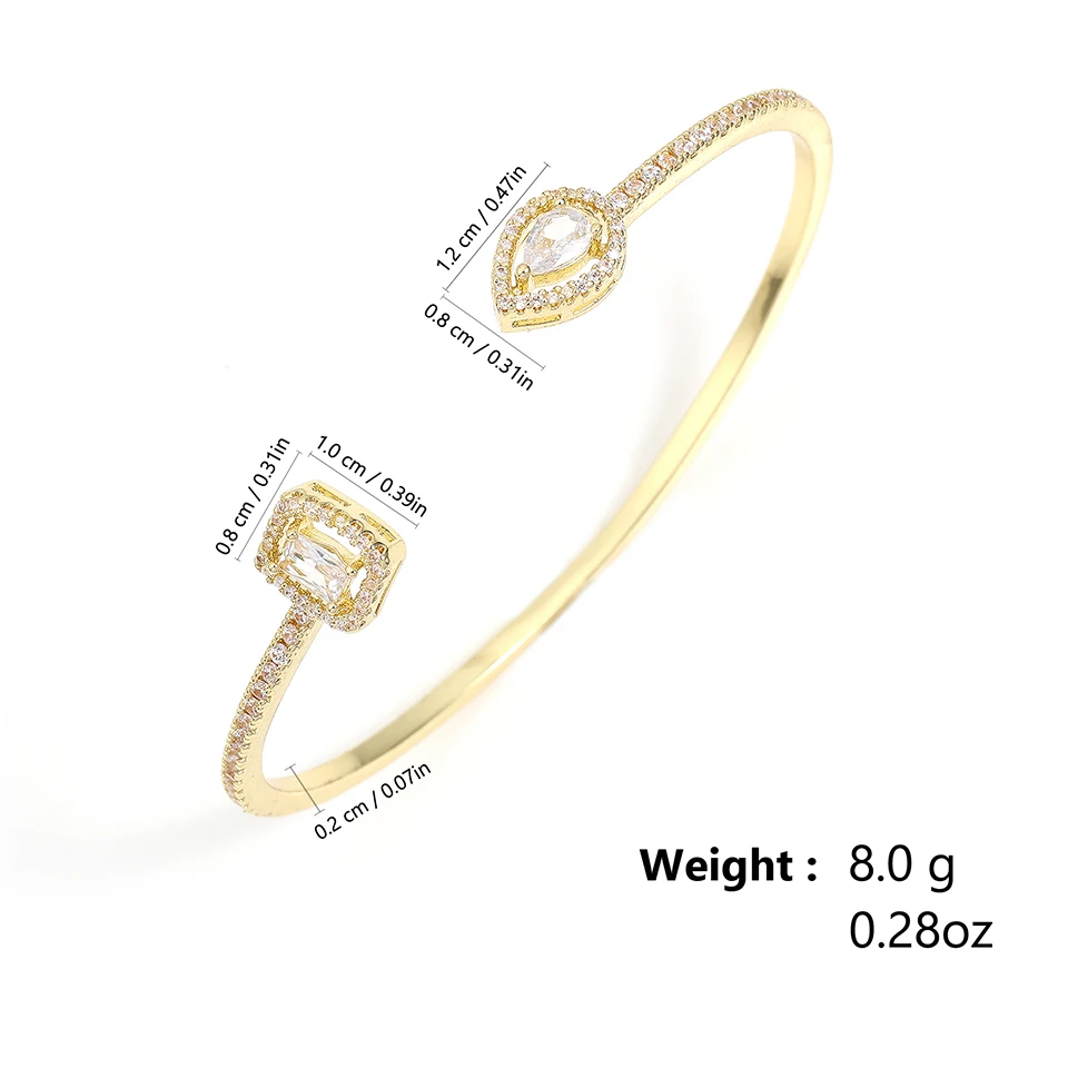 3pcs AAA Cubic Zirconia Adjustable Open Bangle Bracelets