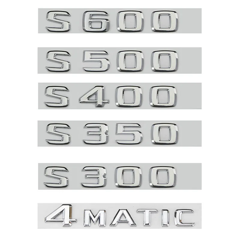 

Old Silver 3D ABS Emblem Badge Car Body Rear Trunk Letter Stickers For 04-12 Years Mercedes Benz S300 S350 S400 S500 S600 4MATIC