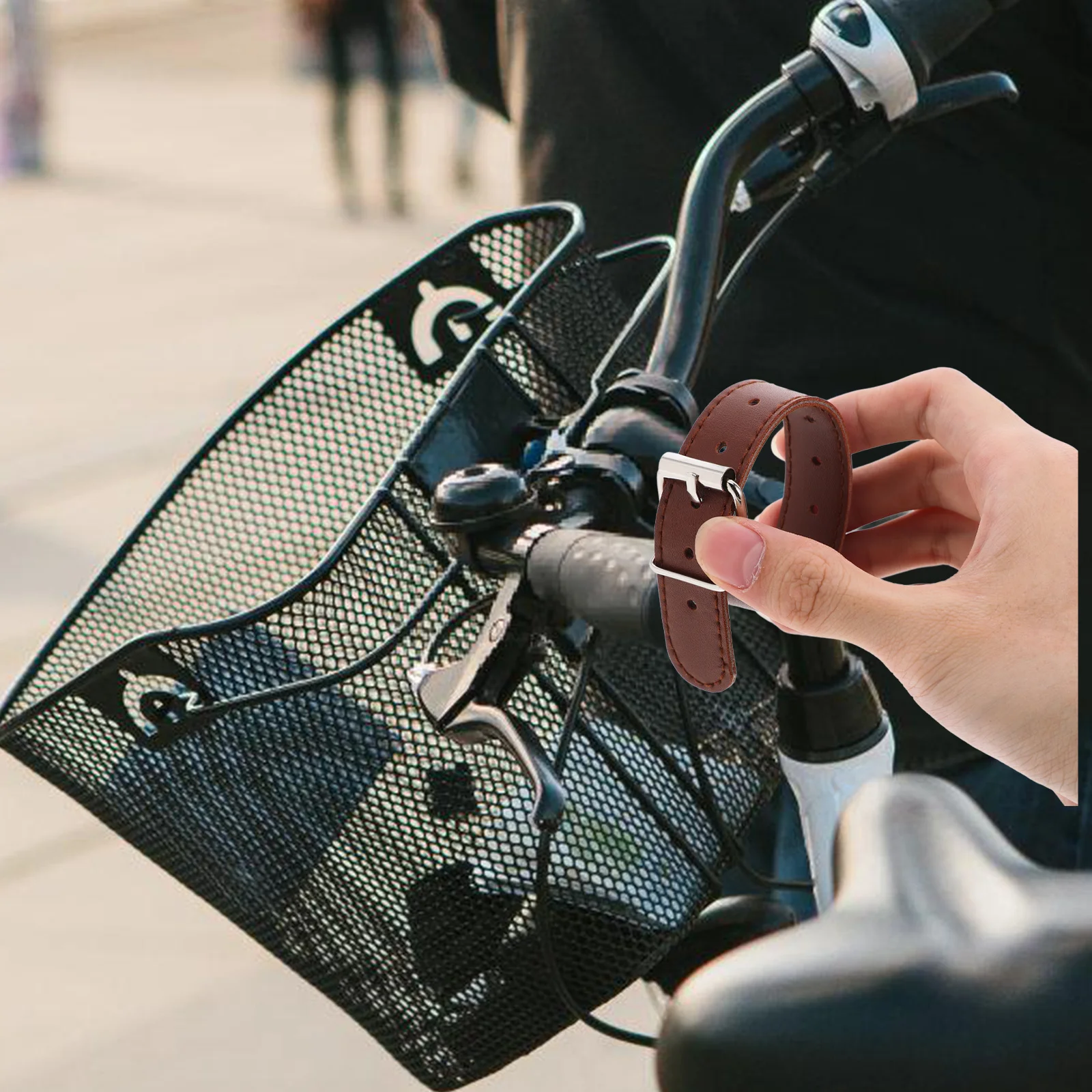 2Pairs Bike Basket Straps Adjustable Thick Durable Bike Rack Straps Front Basket Fittings Strap