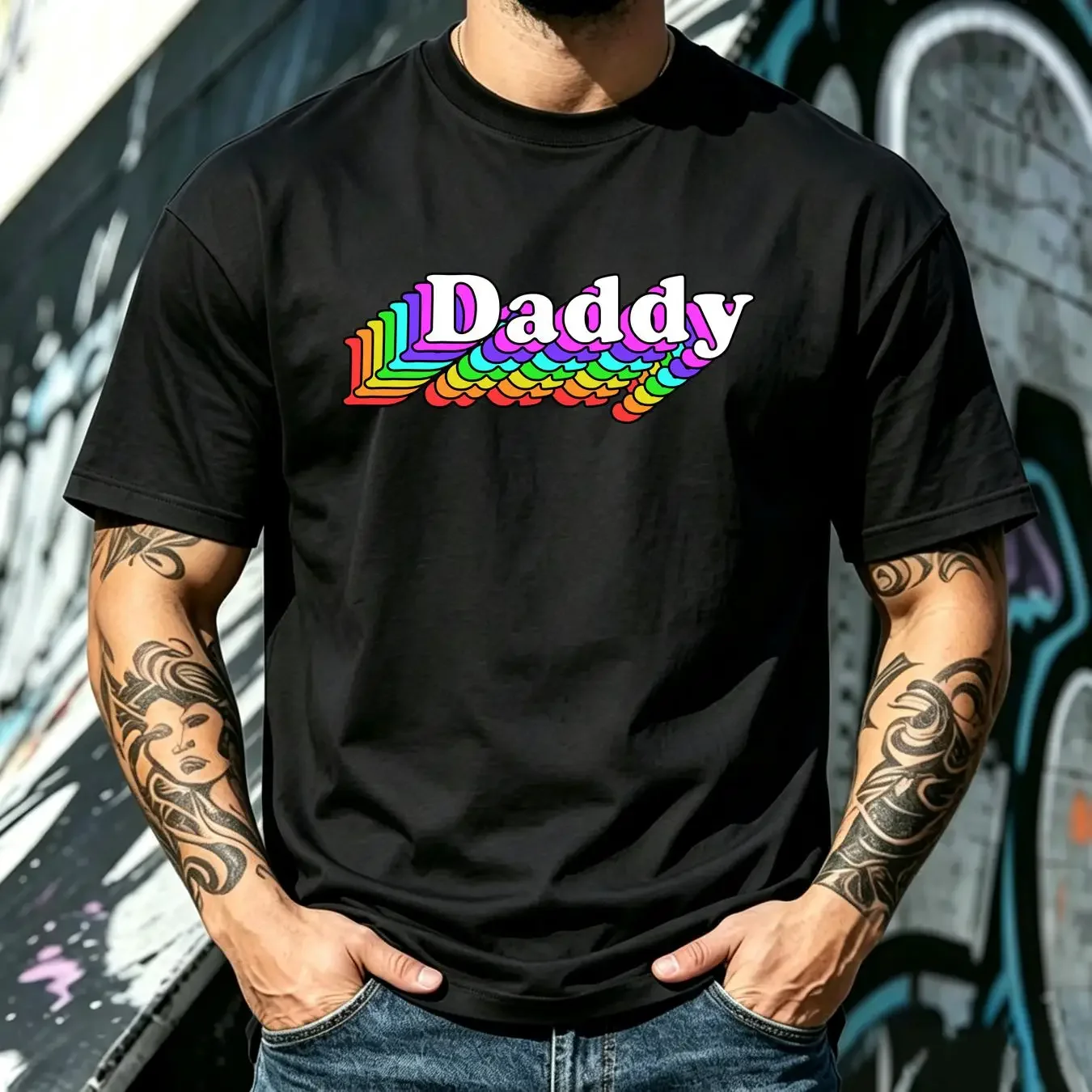washed T Shirt Daddy Gay Bear Retro Lgbt Rainbow Lgbtq P Baseball cap Snapback Caps Knitted Hat vintage Washed homme Slightly