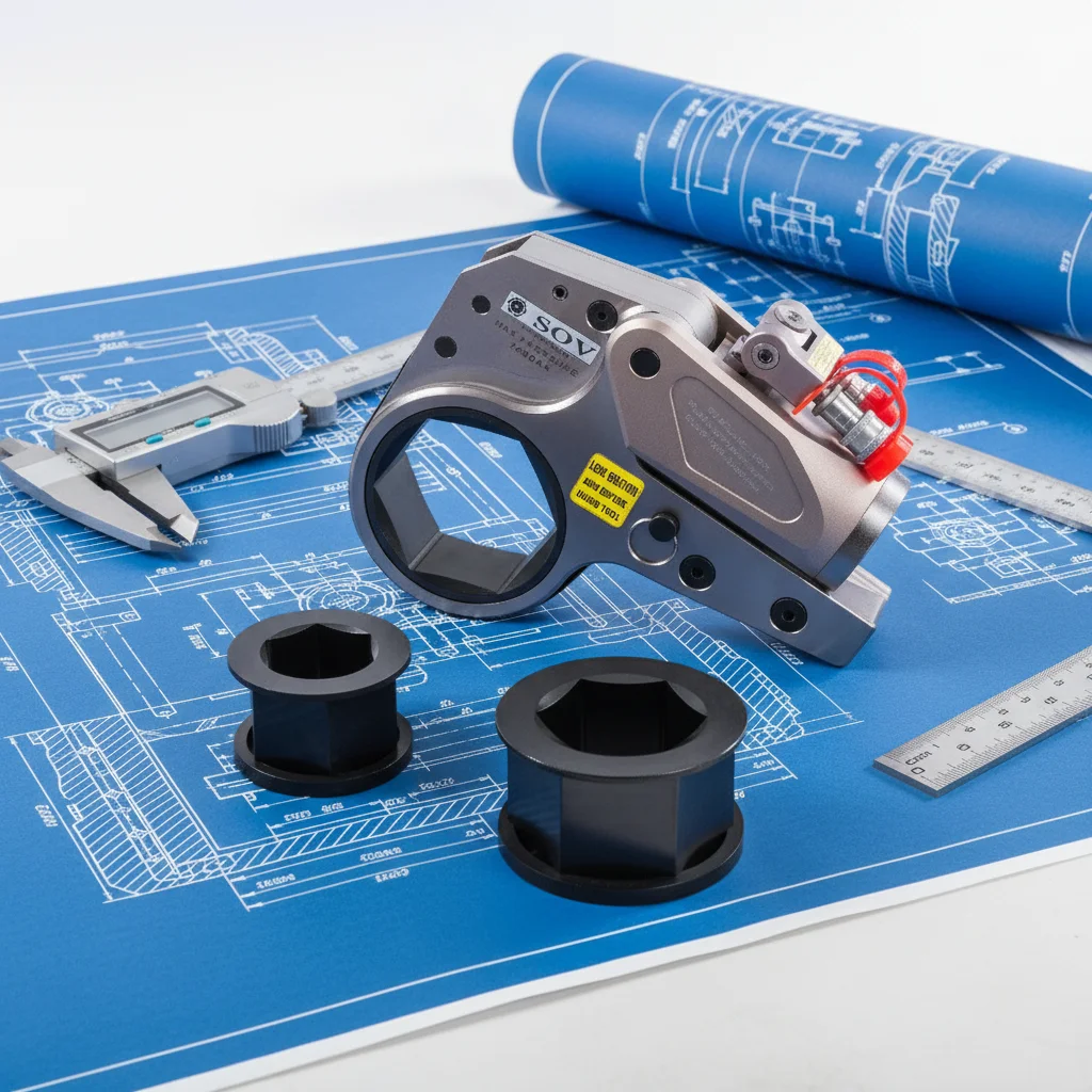 4XLCT hexagonal cassette hydraulic torque wrench with reduction sleeve