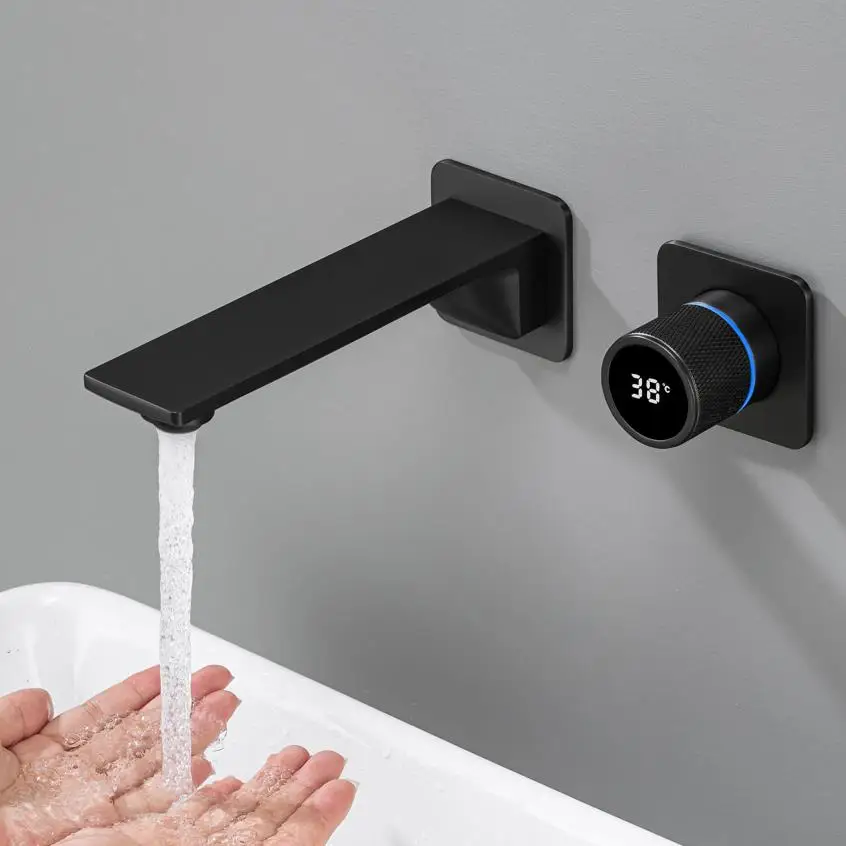 Brass Basin Faucet Basin Sink Faucet Bathroom Faucet Washbasin Faucet Torneira Faucet For Washing Wall Mount Digital Display