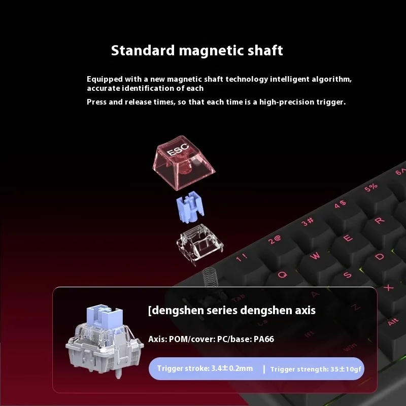 Latenpow Looting63 لوحة المفاتيح الميكانيكية التبديل المغناطيسي RGB RT لوحة مفاتيح الألعاب السلكية واحدة السندات 32K ملحقات ألعاب الكمبيوتر المخصصة