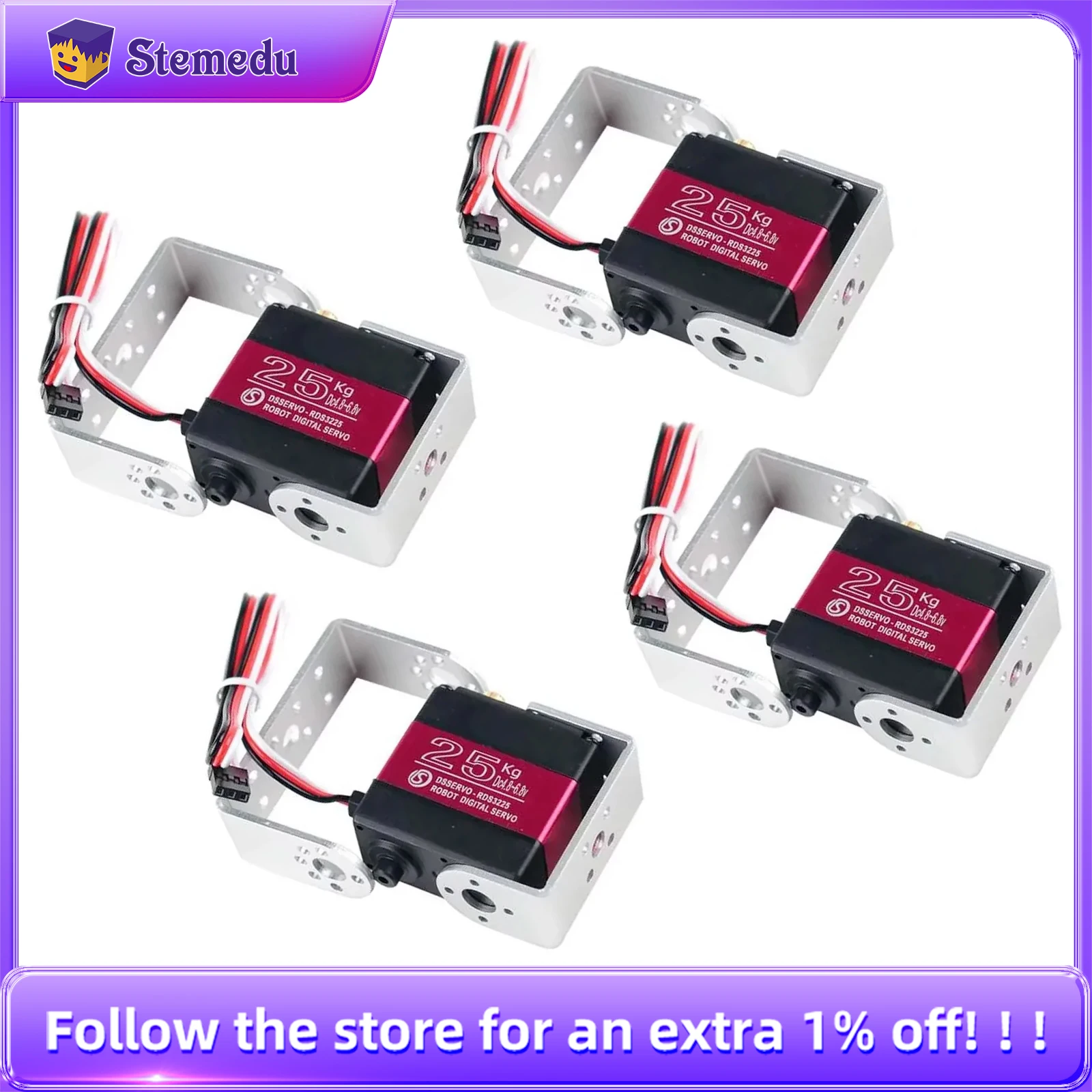 RDS3225 25KG Double-shaft Digital RC Servos Motor Full Metal Gear 180/270 Degree Angle Controllable Waterproof IP66 for Robotics