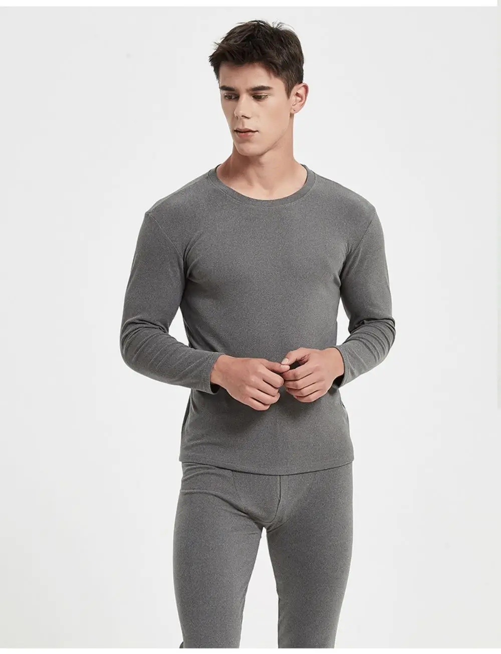 Winter Adult Thermal underwear set men and women crewneck base shirt long Johns plus sized warm underwear for daily use