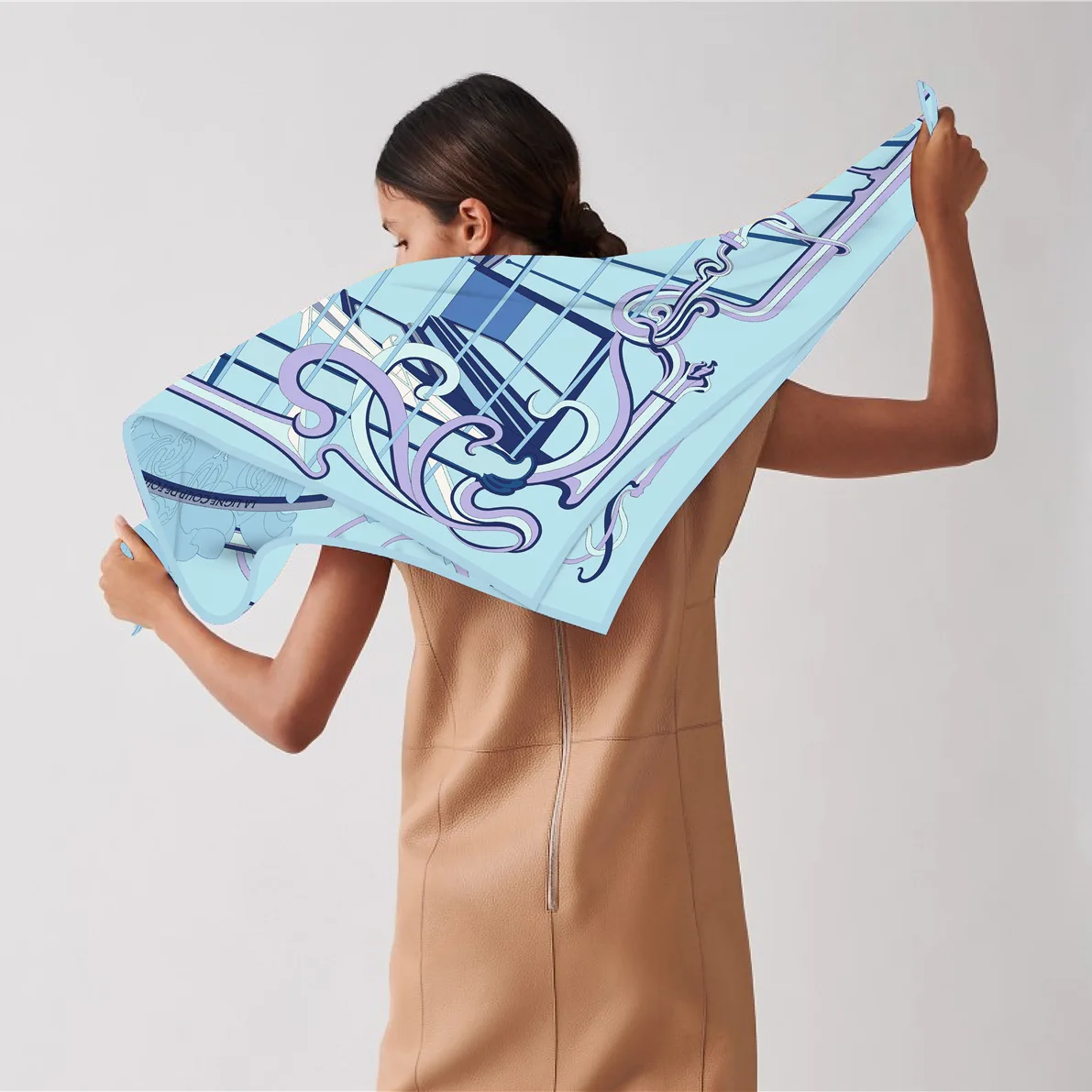 New 90cm Twill Silk Scarf Shawl Luxury Brand Belts Print Square Scarf Women Hijabs Bandana Foulard Neckerchief Head Scarves image 6