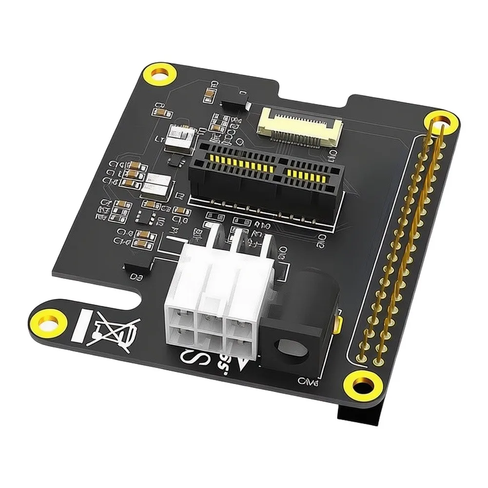 For Raspberry Pi 5 For PCIe x1 Slot Adapter FFC to For PCIe Conversion Board with GPIO Compatibility and Hardware Kit