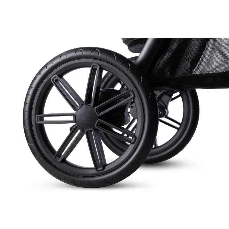 Roscoe Trek Lightweight Pet Stroller, Black Frame, Cognac Handlebar, Customized