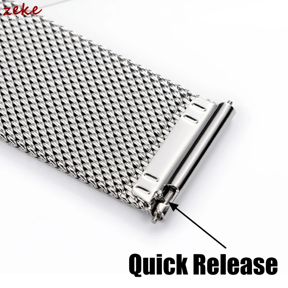 18mm 20mm 22mm Universal Milanese Watch Band Quick Release Bracelet for Huawei Watch GT5 GT4 Mesh Stainless Steel Silver Strap