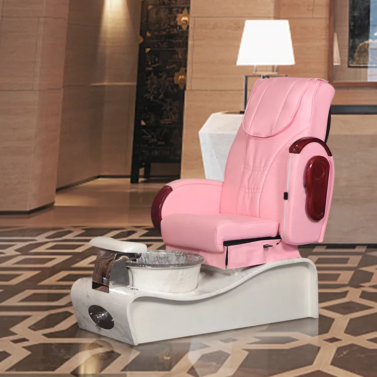 

Pink Nail Salon Spa Massage Chair Manicure Set Custom Drain Pedicure Chair