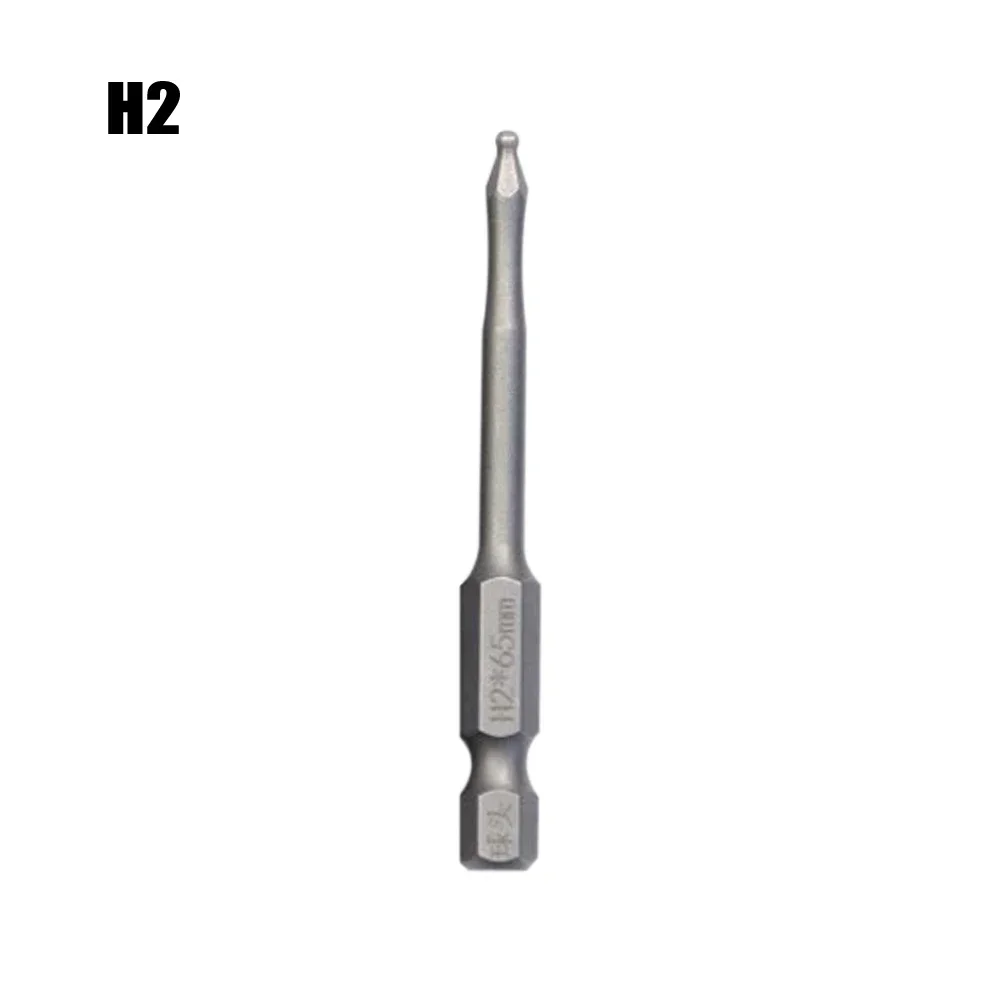 1pc Ball Head Hexagonal Wind Screwdriver Head Ball End Hex Screwdriver Bit Metric Hex Bit 65mm Long Magnetic Driver Bit