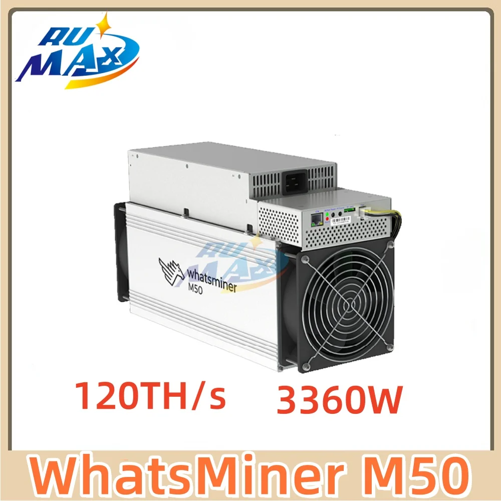 MicroBT WhatsMiner M50 120TH/s Bitcoin ASIC Miner High-Efficiency SHA256 Crypto Mining Machine 3360W With PSU Fast shipping