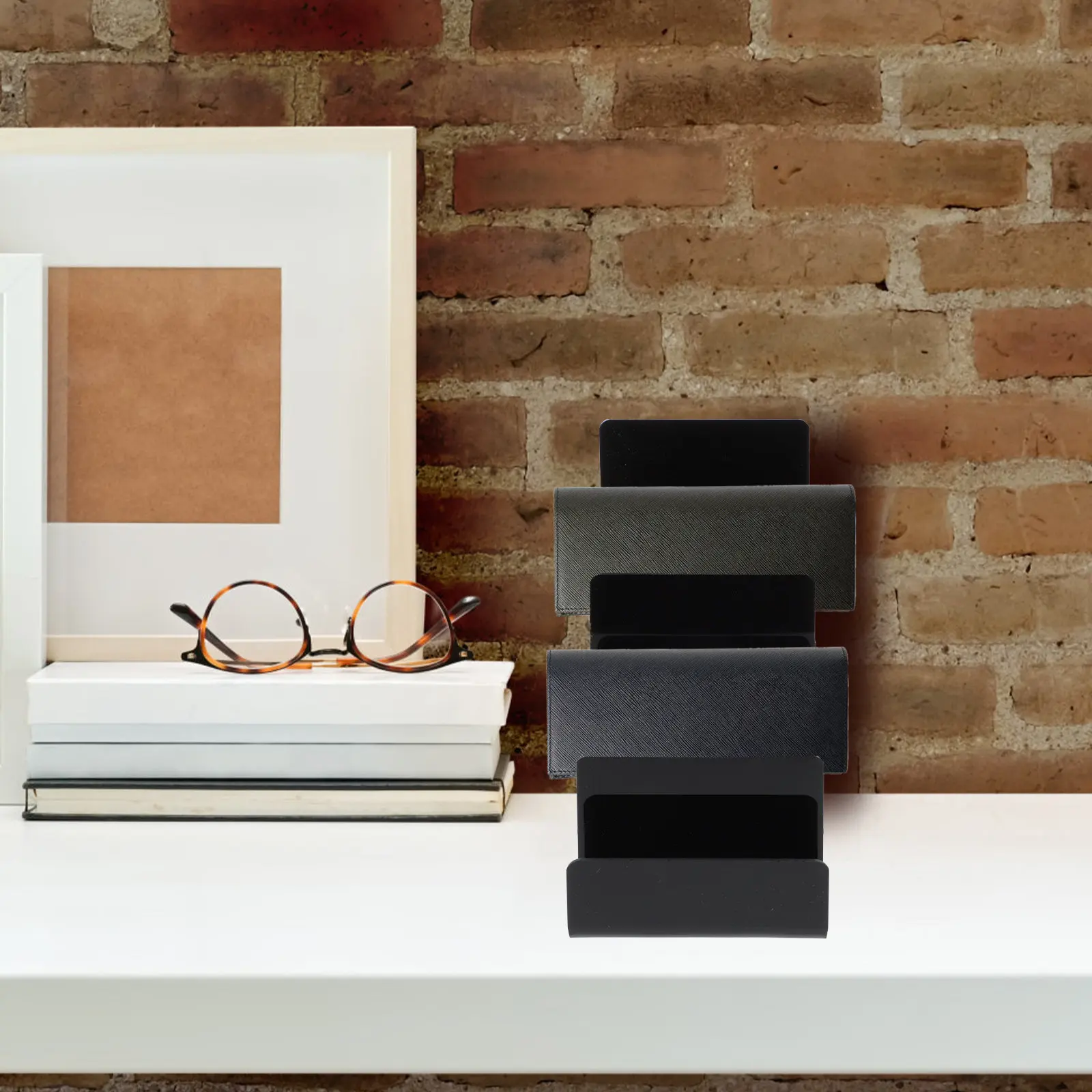 Multi-Layer Wallet Display Rack Acrylic Desktop Stand Ladder Shape Countertop Shop Display Organizer Storage Holder