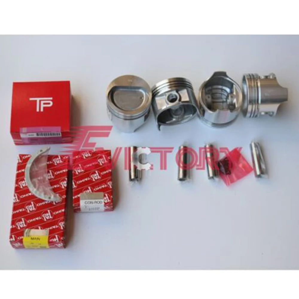 Excavator engine K25 rebuild kit piston + ring + crankshaft bearing + bearing  conrod + cylinder head gasket