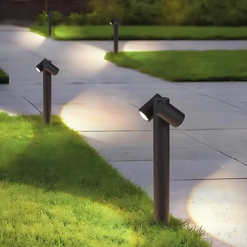 Rotating Dual Head Outdoor Spotlight, Villa Garden Landscape Light Waterproof Modern Lawn Ground Lamp for Yard Patio Decoration