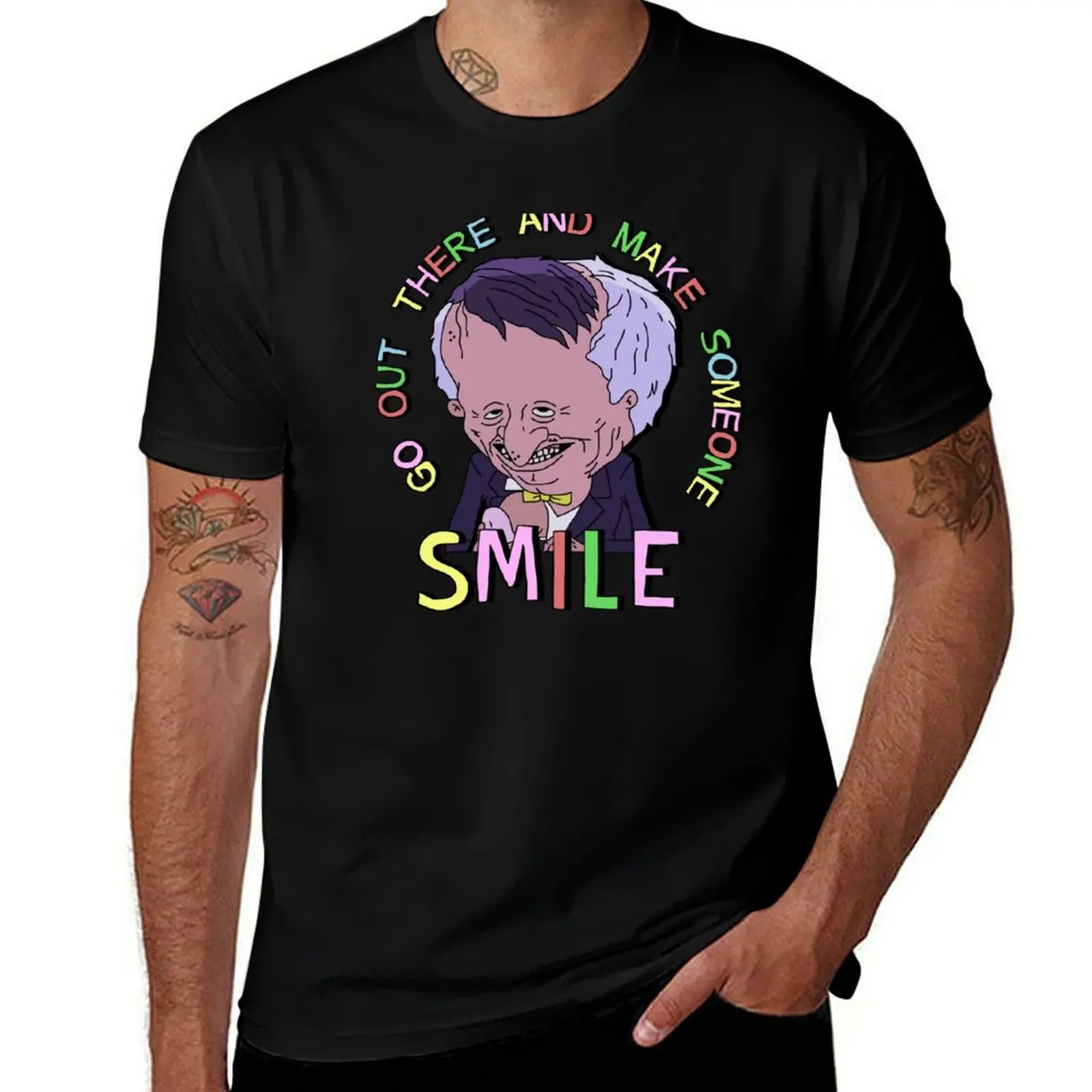 Go Out There and Make Someone Smile (Smiling Friends) T-Shirt plus size clothes basketball graphic tees anime stuff men t shirt