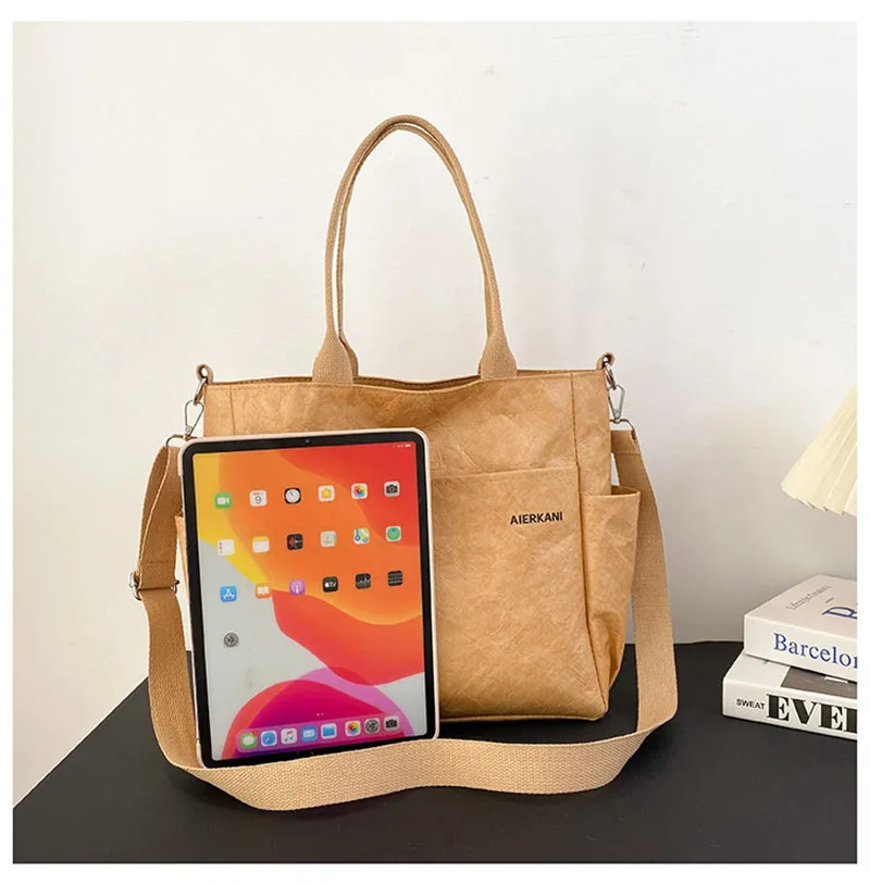 Women's Tyvek Shoulder Bag Fashion Crossbody Handbag Retro Large Capacity Bag Multi Pocket Zipper Casual Tote Bags Designer Bag