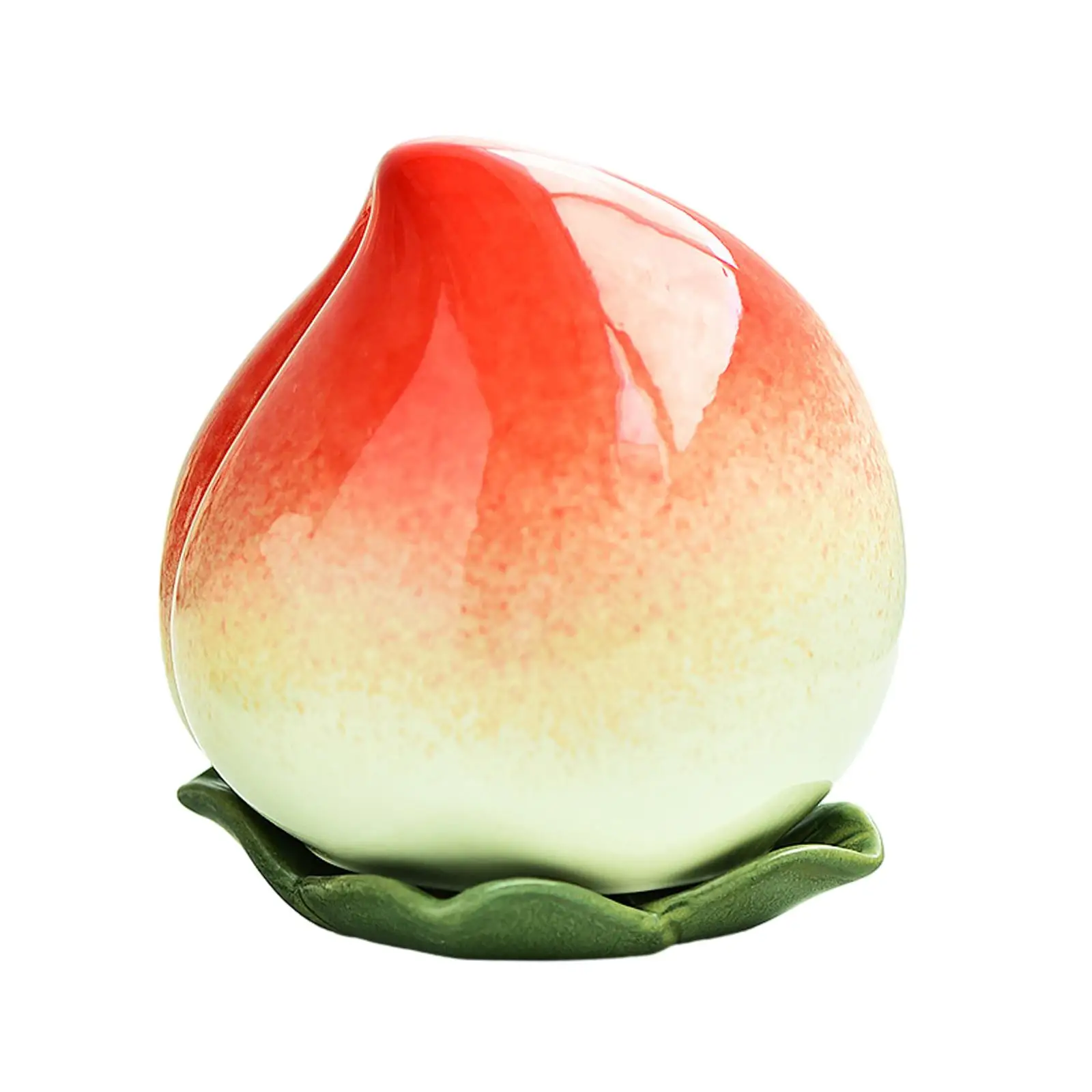 Ceramic Peach Shape Tea Canister Decorative Candy Jar Multifunctional Reusable