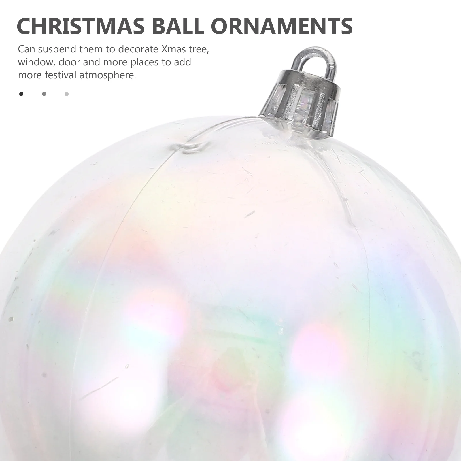 

6Pcs Christmas Tree Ornaments Iridescent Ball Decorations Hanging Xmas Balls Pendants Party Supplies Christmas Bulbs Beads