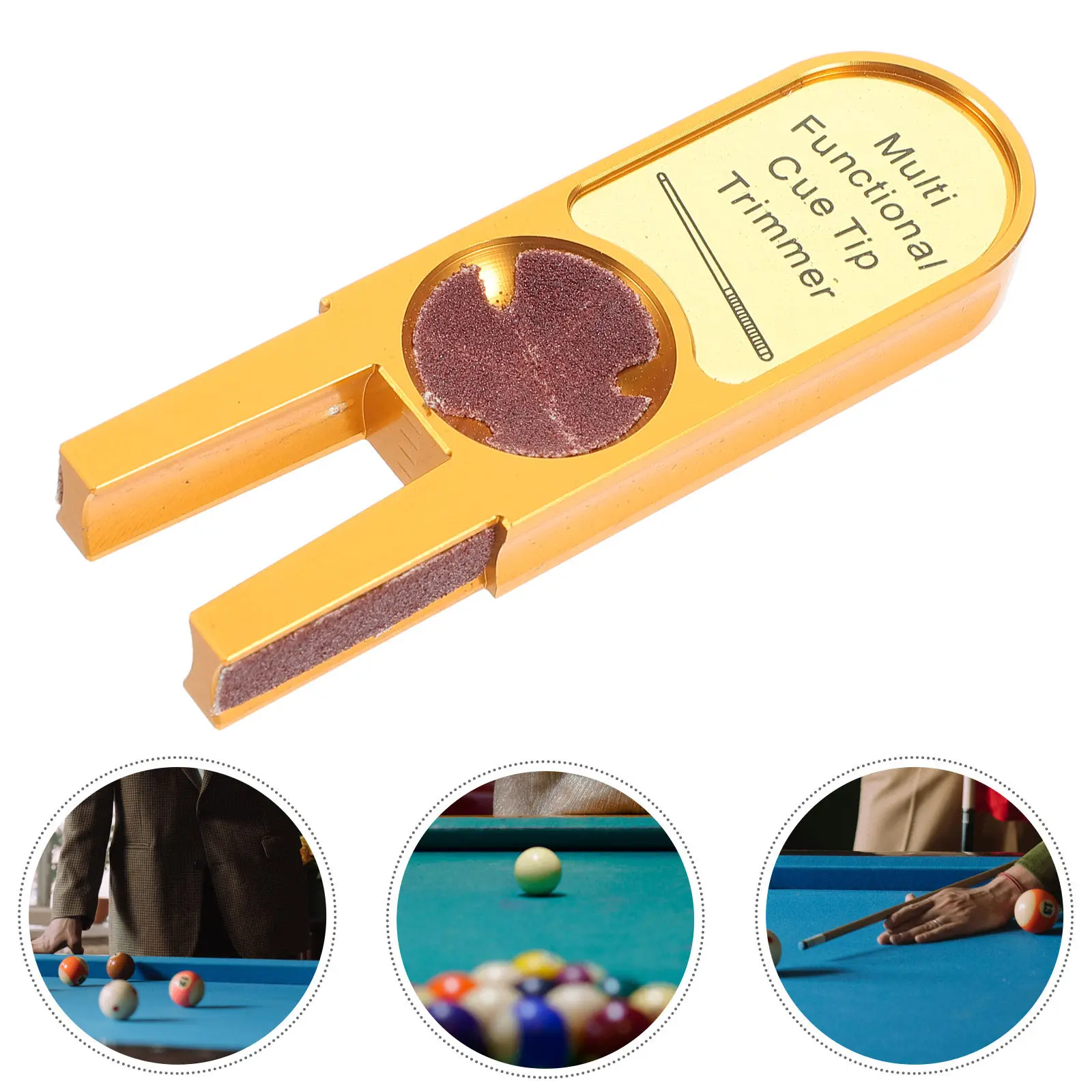

Aluminum U-Shaped Pool Cue Tip Shaper Trimmer for Billiard Table Cue Repair Maintenance Shape Clean Trim Tips Portable