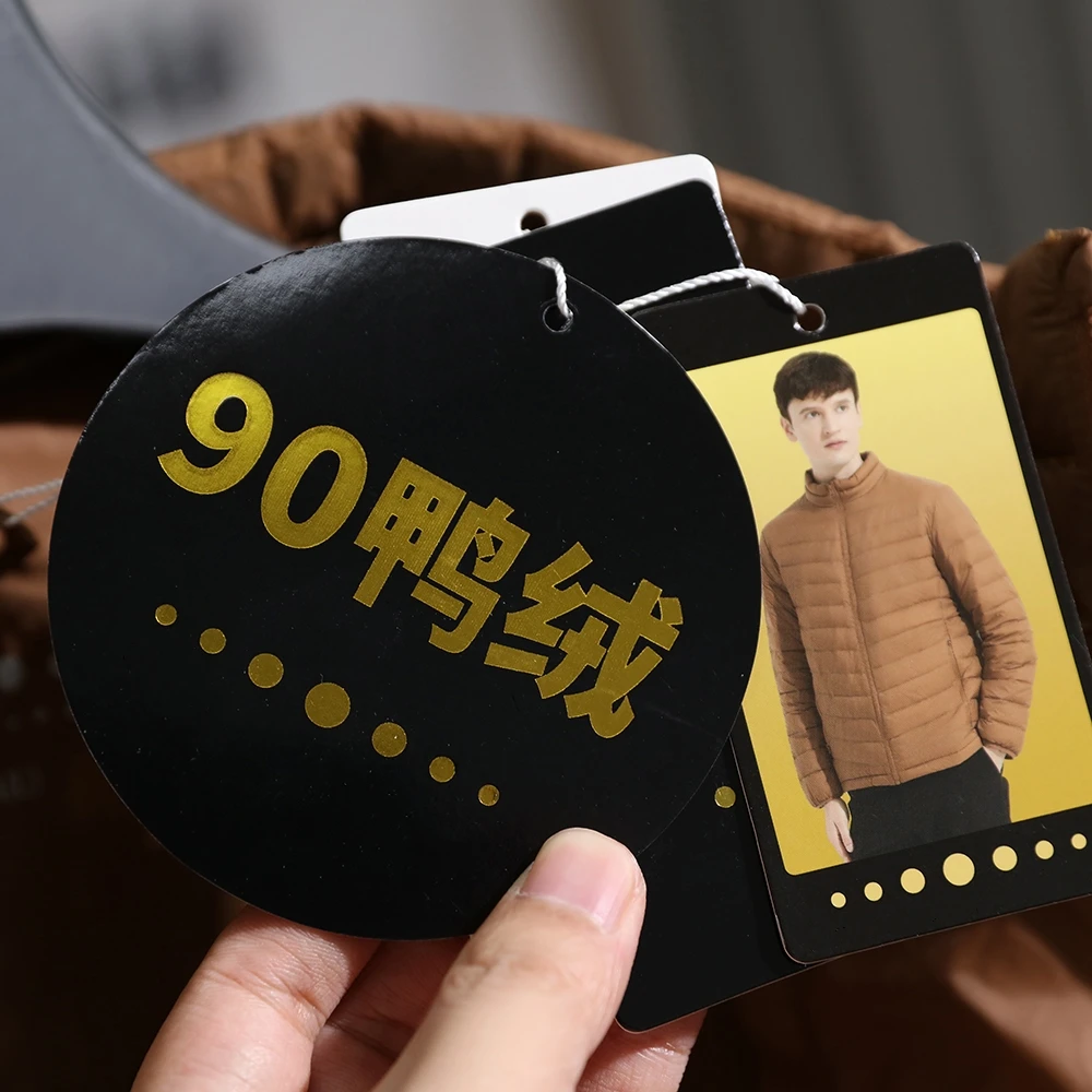 Men's Lightweight Warm Outdoor Du down Jaet Stand Collar Autumn Winter Faionable Versatile Clothing Nylon Fabric Long S...