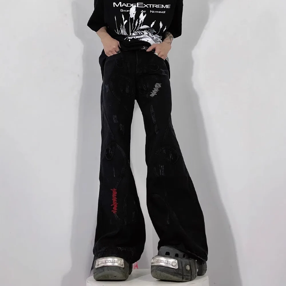 

American Style New Fashion Men's Black Casual Trendy Simple Basic Loose Daily Denim Trousers Male Jeans Pants Bottom Clothes