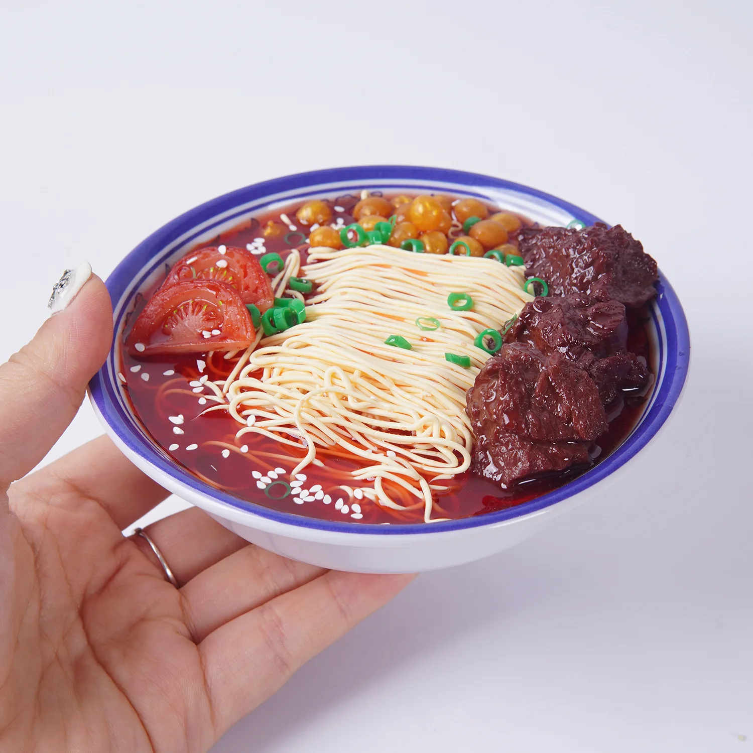 

1:1 Artificial Beef Noodle Shrimp Meat Noodle Chinese Food Model Simulation Props Braised Beef Noodle Decorations Home Decor