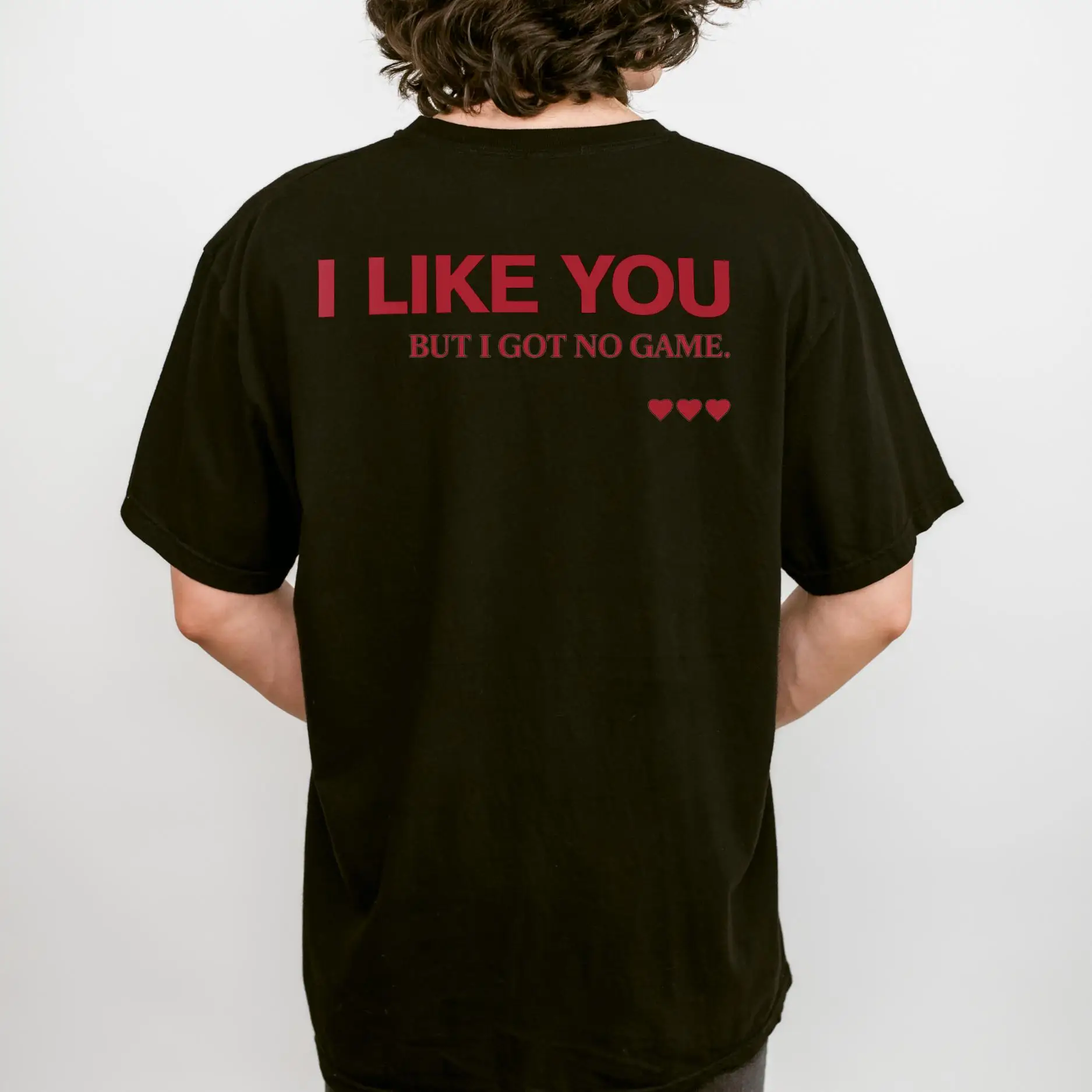 Men's Summer Simple and Fashionable Casual T-shirt  I Like You But Got No Game Shirt, Funny Valentine Shirt, Flirty Humor Quote