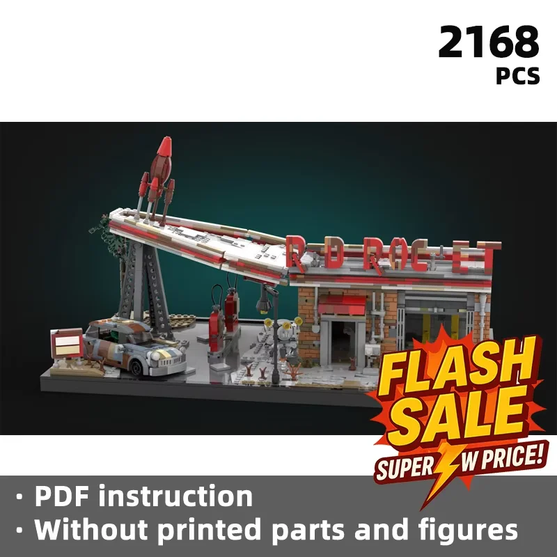 

Ретро ракетная модель ресторана, пост апокалиптическая станция, строительные блоки, постапокалиптический вентилятор, коллекция игрушек «сделай сам», сезон