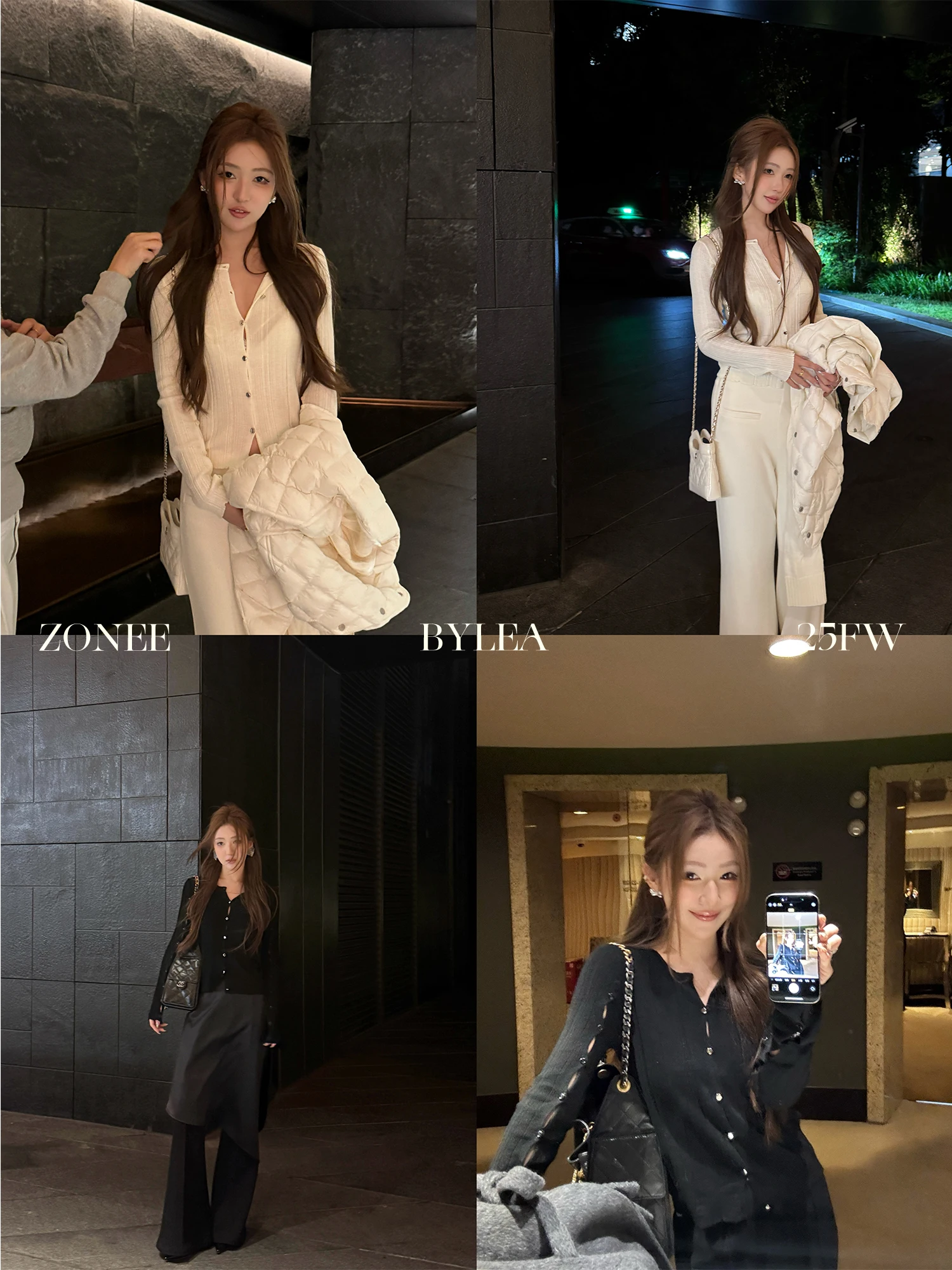 

Comfortable Faionable Double Color Woolen Knitted Open Cardigan Inner Wear Top by ZONEELEA SONG WEN French Sle Slim Fit