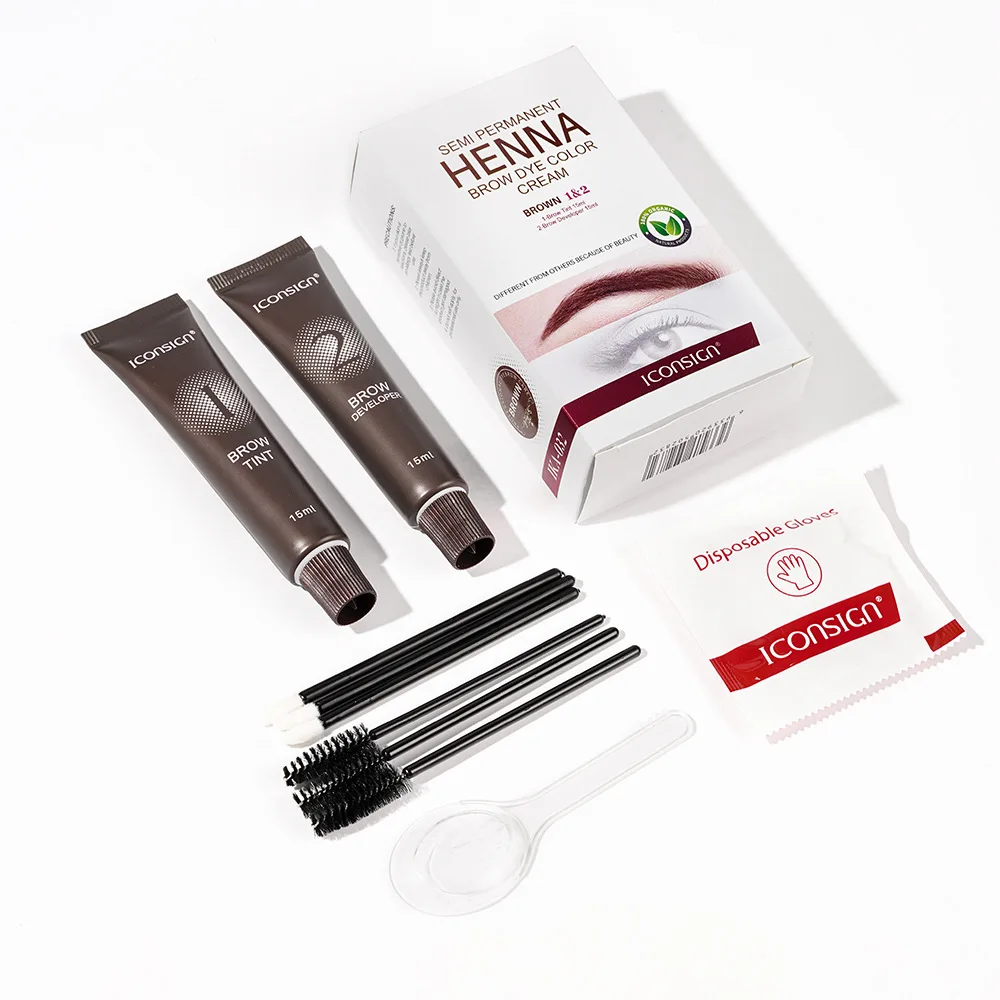 Professionelle Henna-Wimpern-Augenbrauen-Farbstoff-Tönung, 15 Minuten, schnell trocknende Creme, Tattoo-Brauen, semi-permanente Tönung, Farbstoff, Brauenentwickler – Detail 6