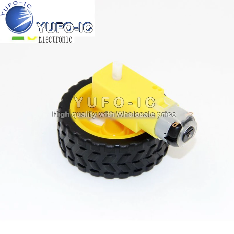 Intelligent Robot Tire + Dc Gear Motor Car Chassis Wheel Set The Wheel Motor 70 G
