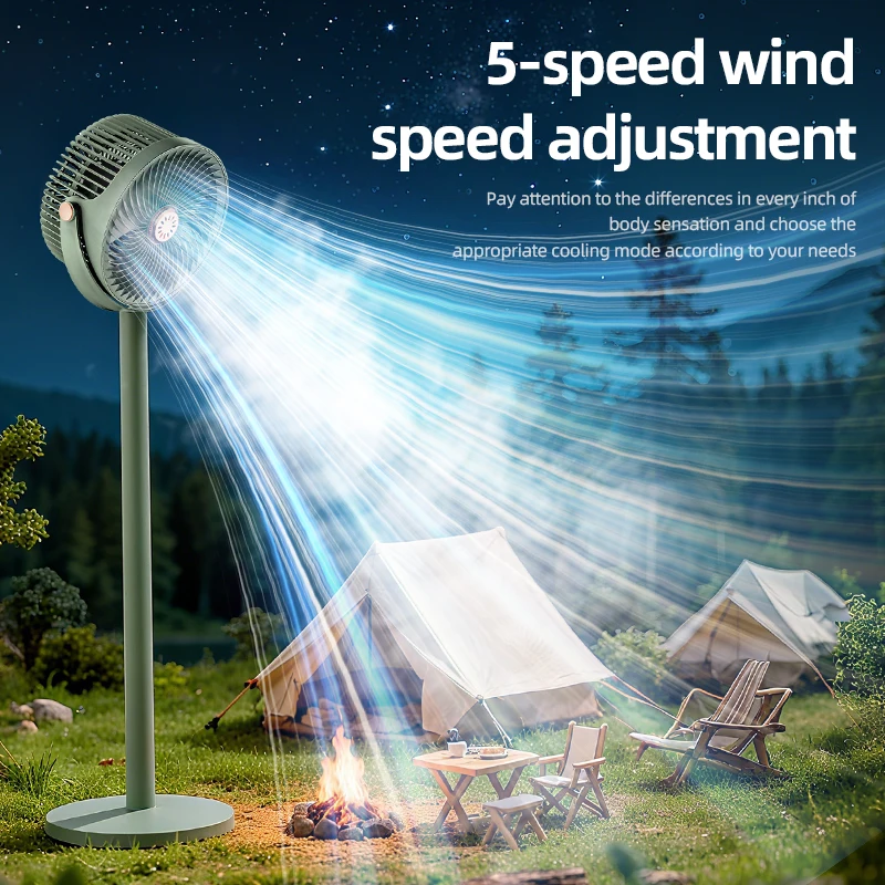 

Новый солнечный вентилятор 2026 года с подсветкой, электрический напольный/настольный вентилятор для офиса и дома, многофункциональный