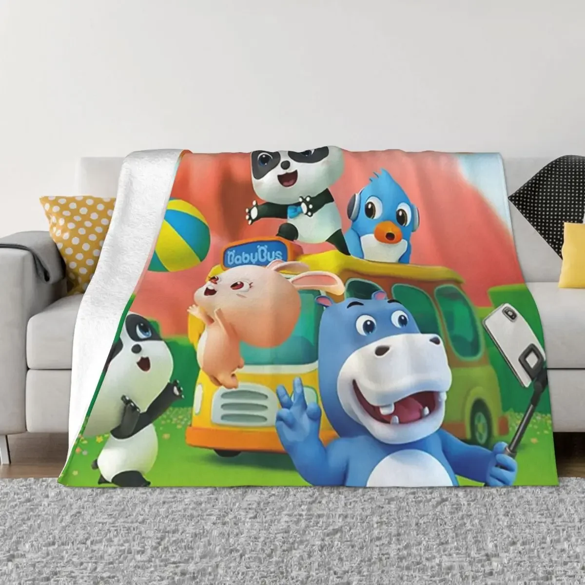 

Fourbab BabyBus Baby Bus for kids 2020 Throw Blanket Hairy Thins Beach Kid'S Blankets