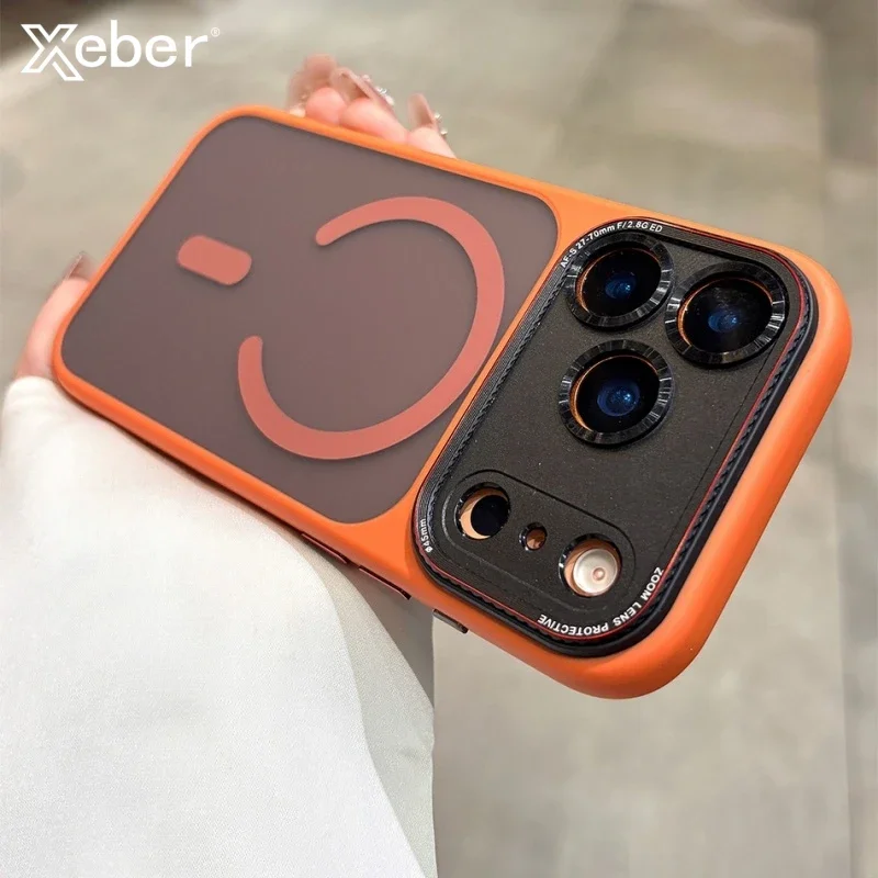 

Магнитный матовый чехол для телефона Magsafe для iPhone 14, 15, 16, 17 Pro Max 17, противоударный защитный чехол для камеры
