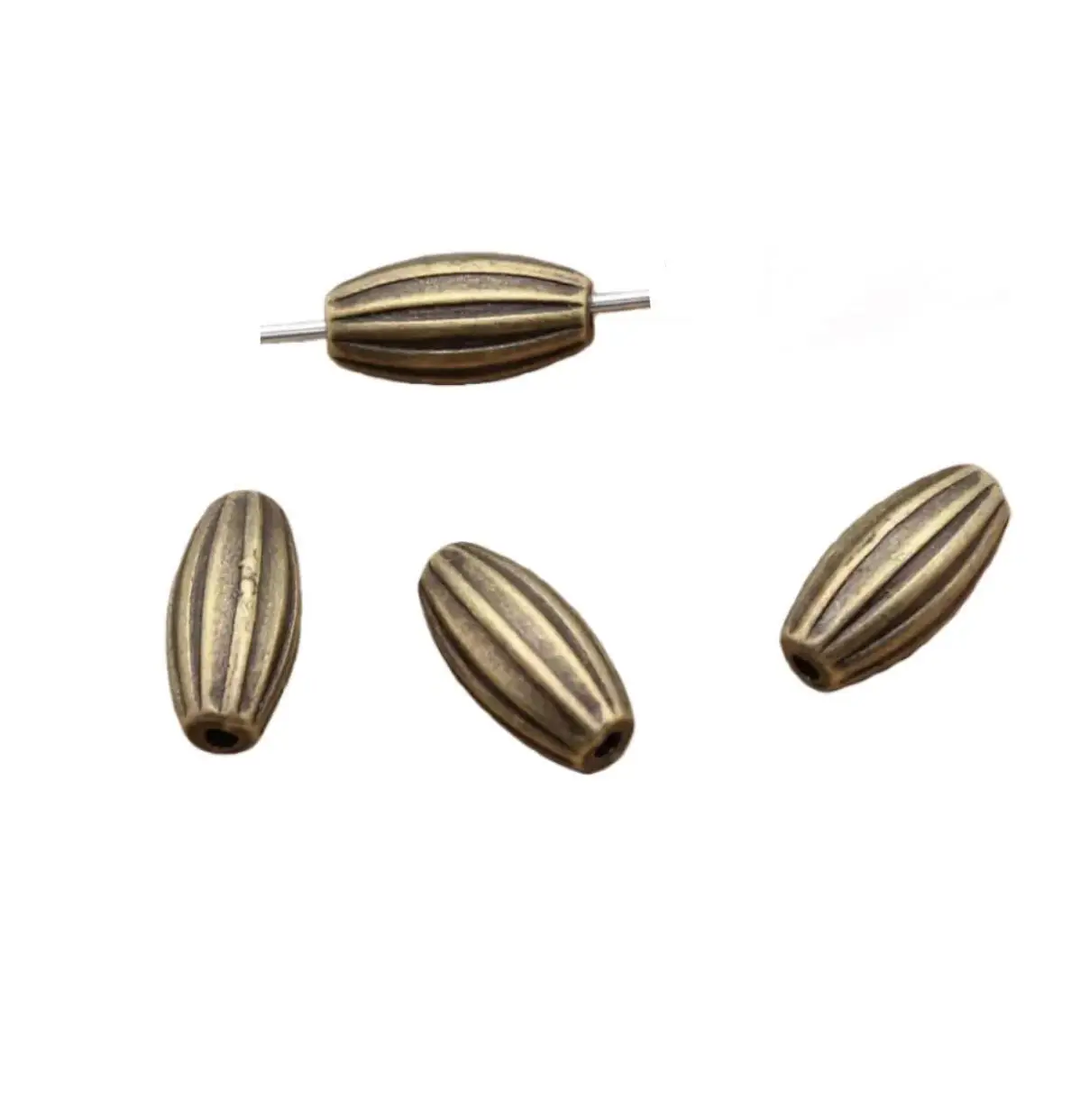 

20pcs 11*5.3mm Alloy metal vintage oval long spacer beads HW2448H