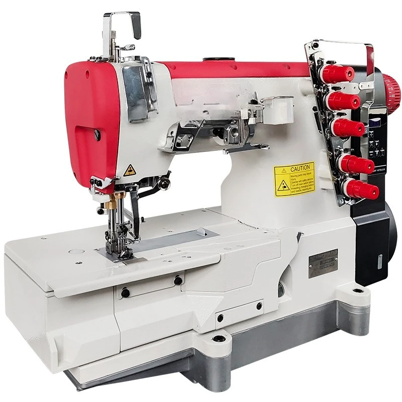 New thread cam external, direct drive three-needle five-thread integrated sewing machine c