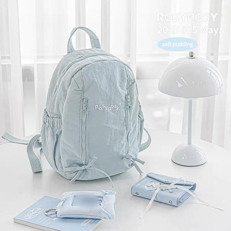 

ROSYPOSY Shock Absorbing Ballet Style Backpack Cute Ins Korean Style Lightweight Soft Pudding Backpack Travel School Students