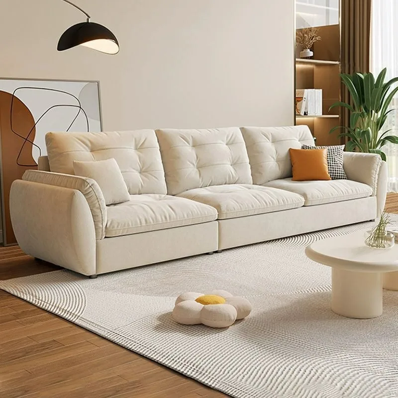 

New Arrival Unique Living Room Sofas Fancy Large White Nordic Floor Lazy Sofa Modern Luxury Wood Divano Apartment Furniture