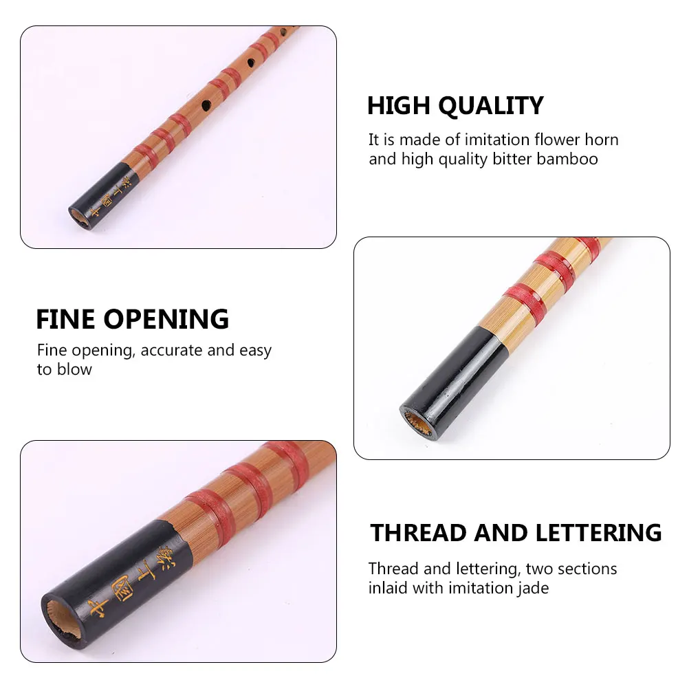 

Student Flute Chinese Traditional Instrument Wooden Tuner Students Portable Introductory Child